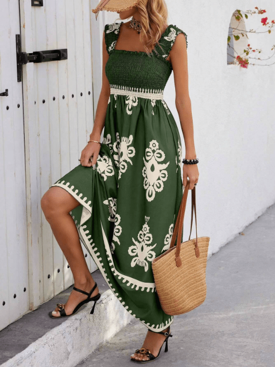 Damen Maxikleid — Boho-Stil, lockere Passform, Sommerdesign