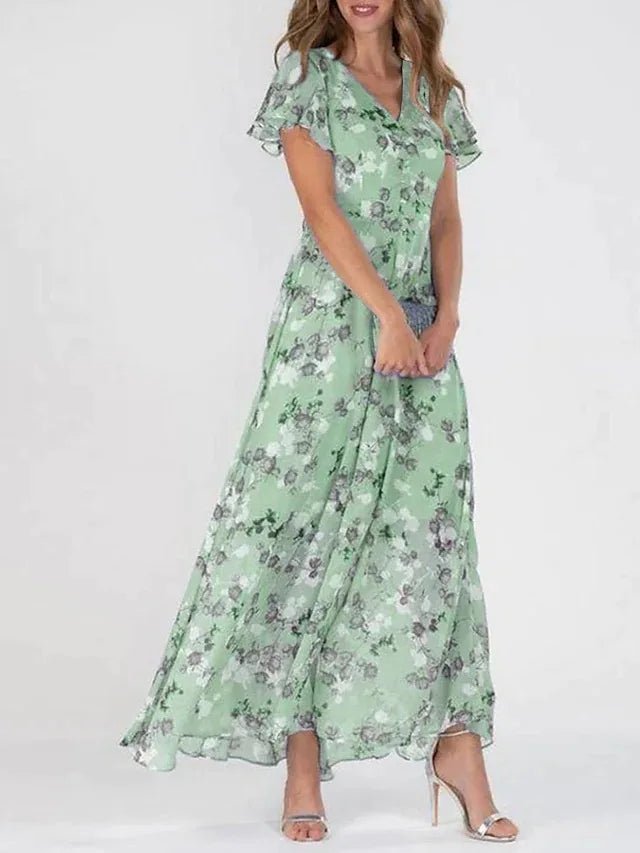 Damen Maxikleid — Ein-Schulter-Ausschnitt, Schleifendetail