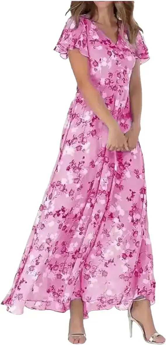 Damen Maxikleid — Ein-Schulter-Ausschnitt, Schleifendetail