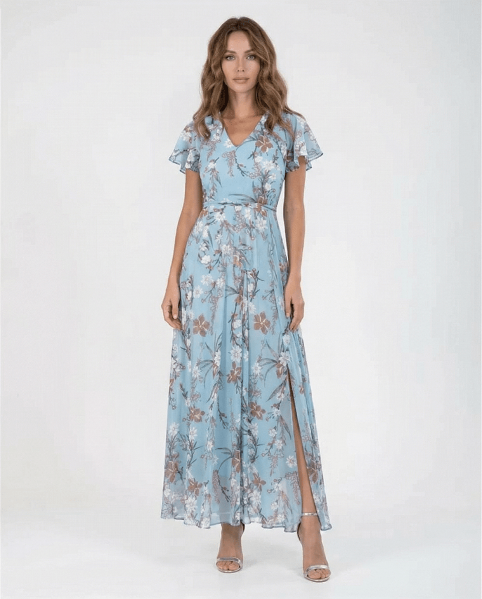 Damen Maxikleid — Ein-Schulter-Ausschnitt, Schleifendetail