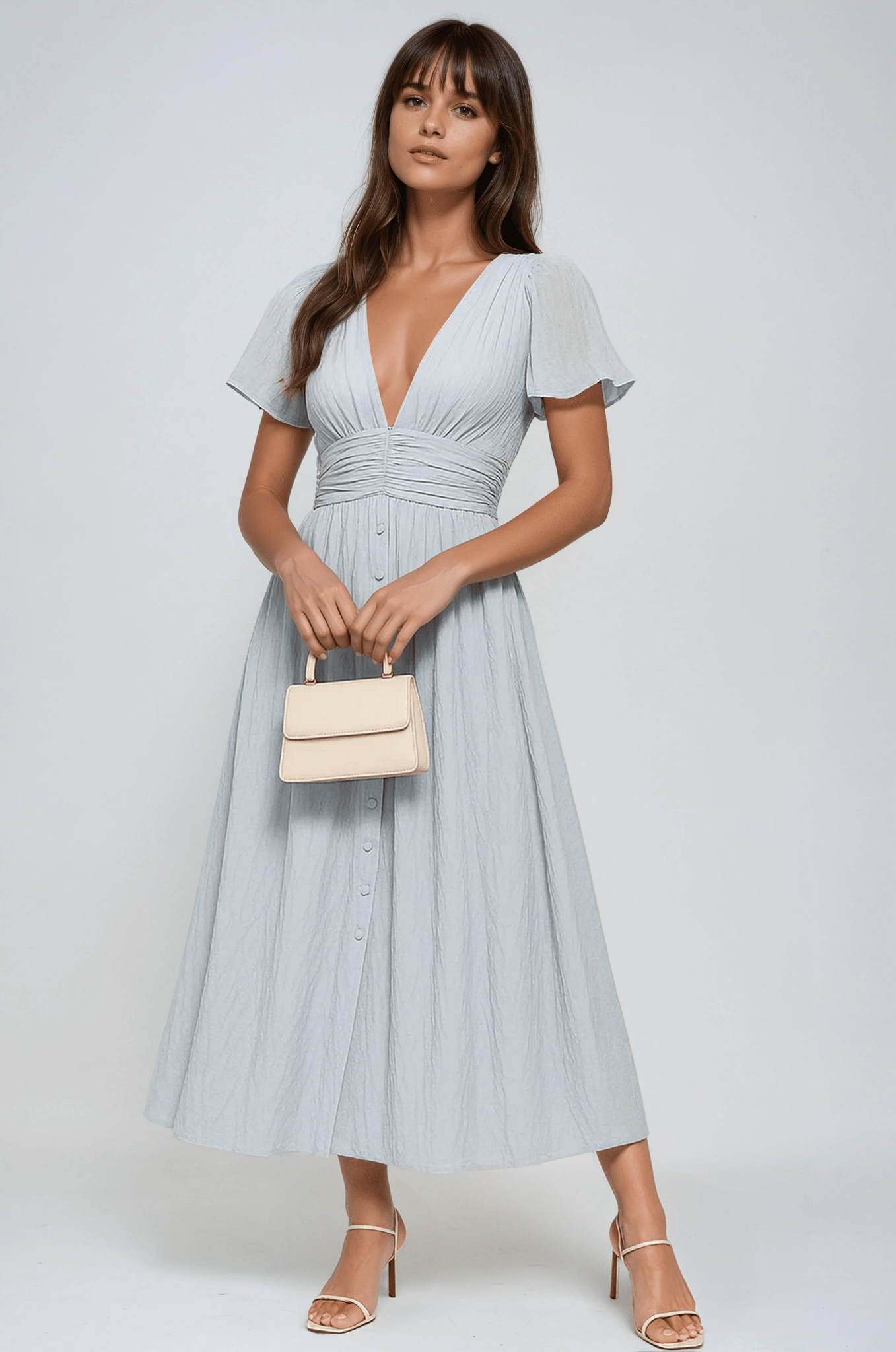 Damen Maxikleid — Kurzärmlig, lockere Passform, lässiges Design