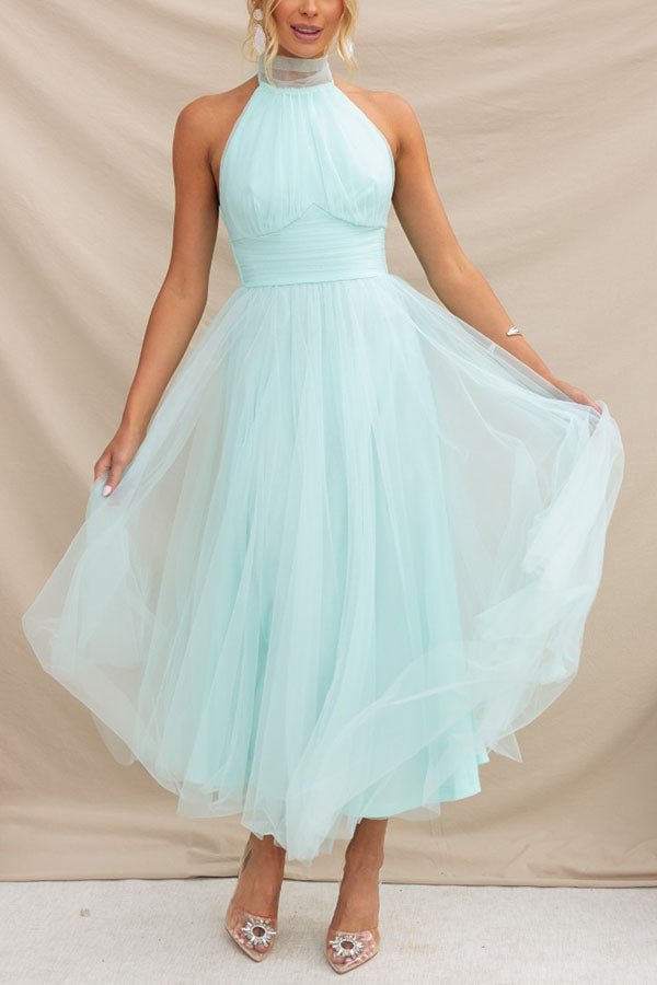 Robe maxi femme — sans manches col halter design