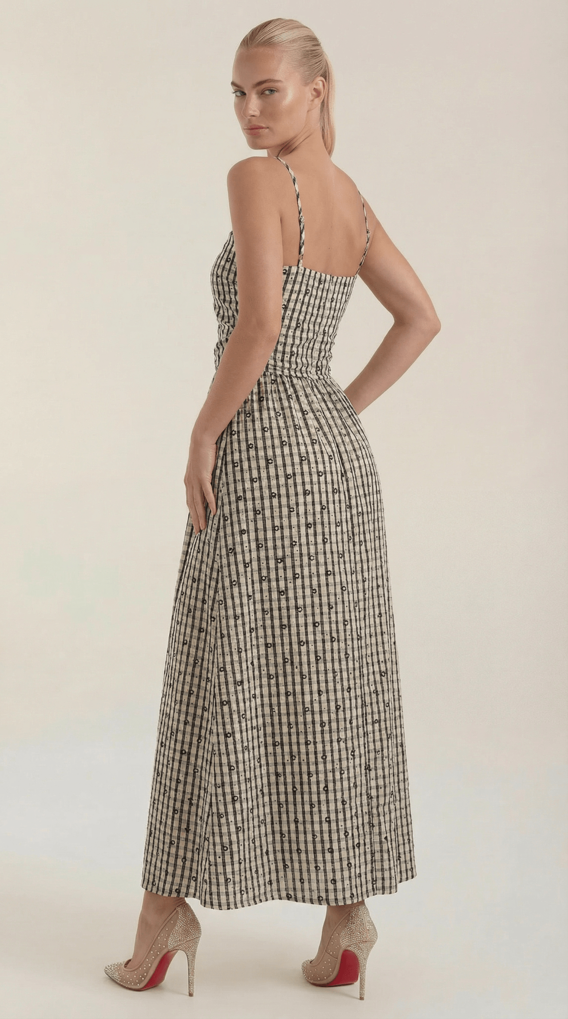 Damen Midikleid - Quadratischer Ausschnitt Ärmellos Lockerer Schnitt