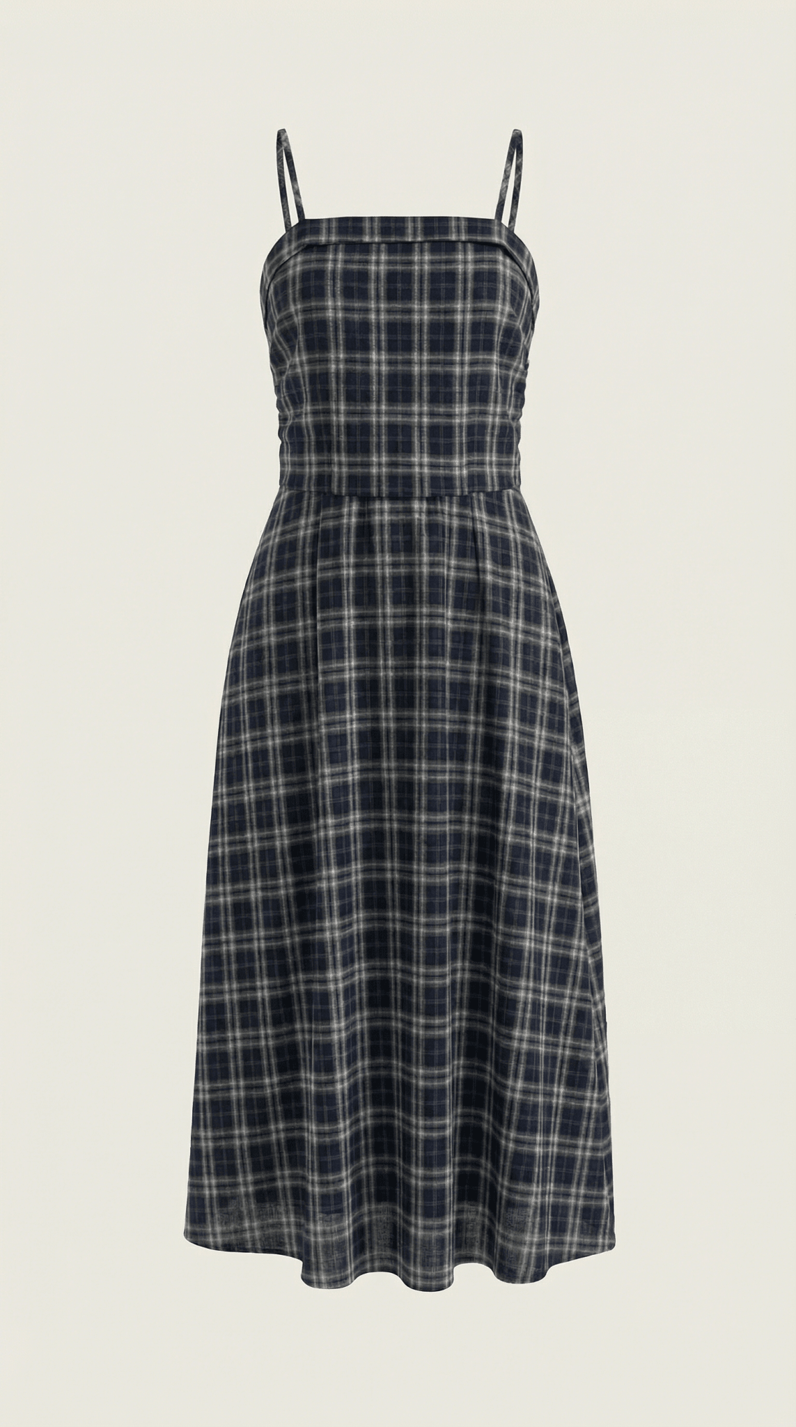 Damen Midikleid - Quadratischer Ausschnitt Ärmellos Lockerer Schnitt