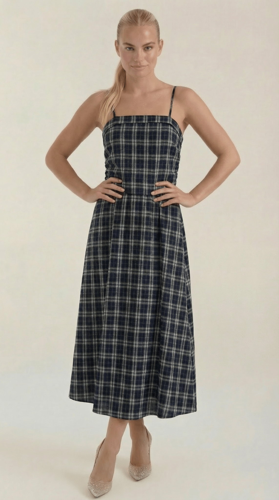 Damen Midikleid - Quadratischer Ausschnitt Ärmellos Lockerer Schnitt