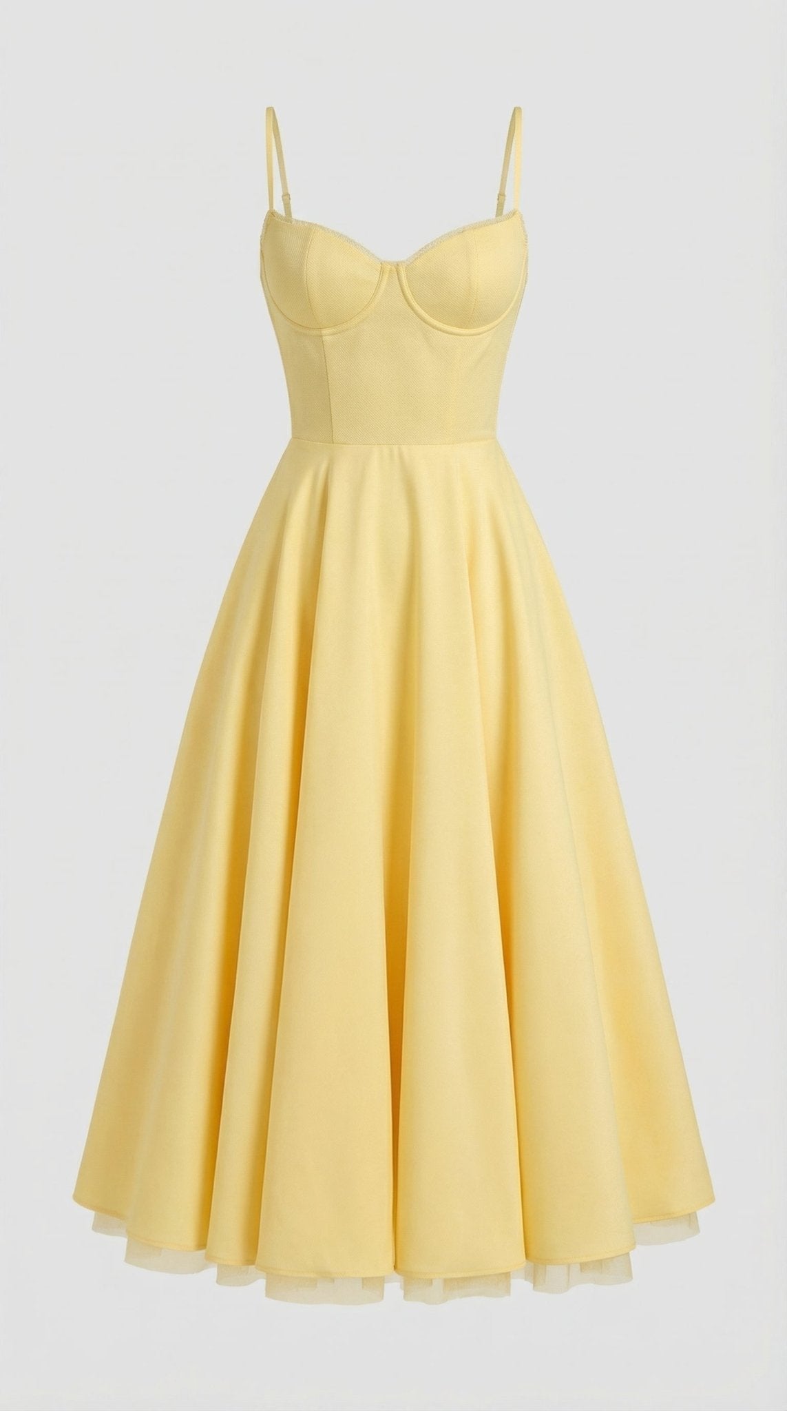 Damen Midikleid — Herzausschnitt & Spaghettiträger