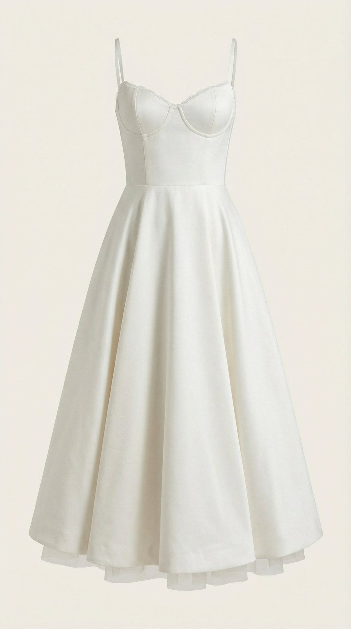 Damen Midikleid — Herzausschnitt & Spaghettiträger