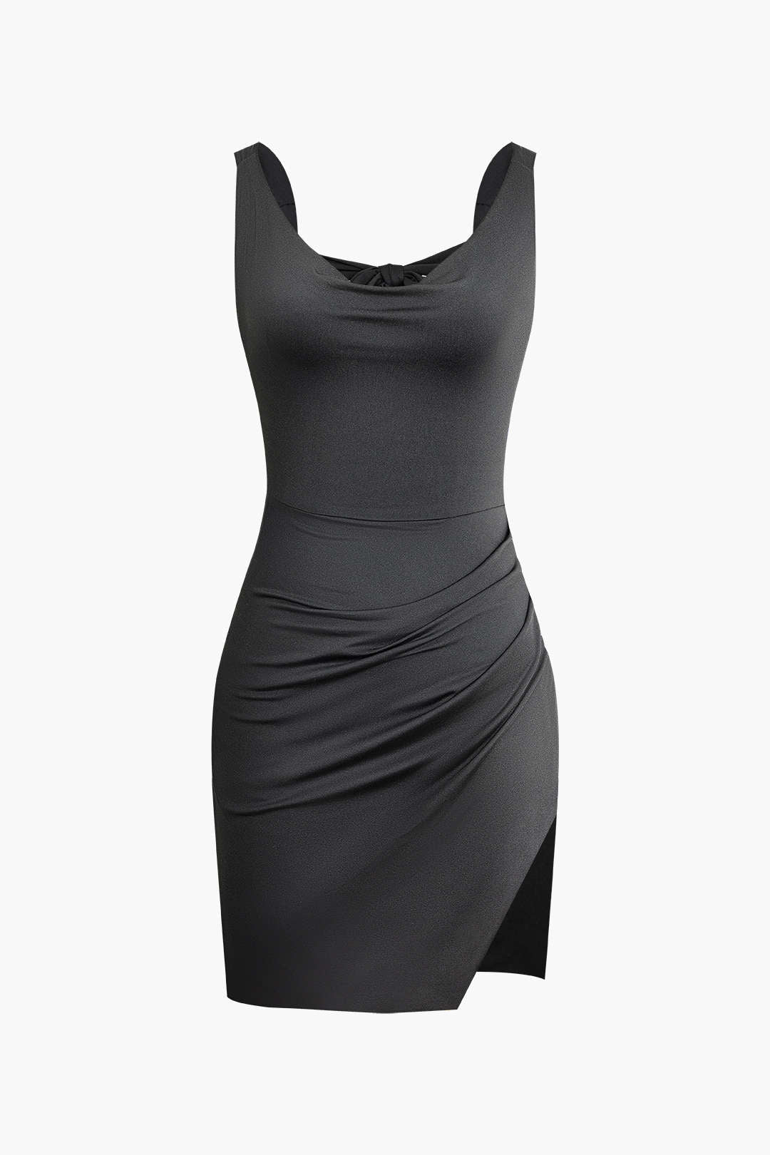 Vestido midi para mujer — escote corazón, tirantes con lazo y falda acampanada