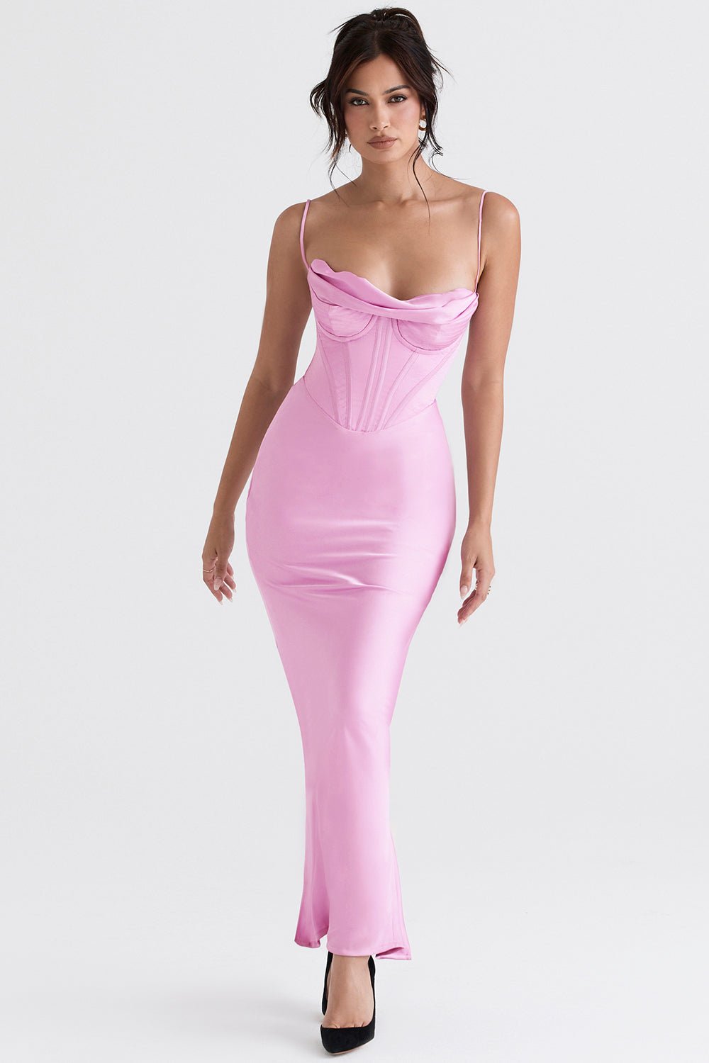 Vestido mini para mujer — ajustado con cierre trasero de lazo plisado