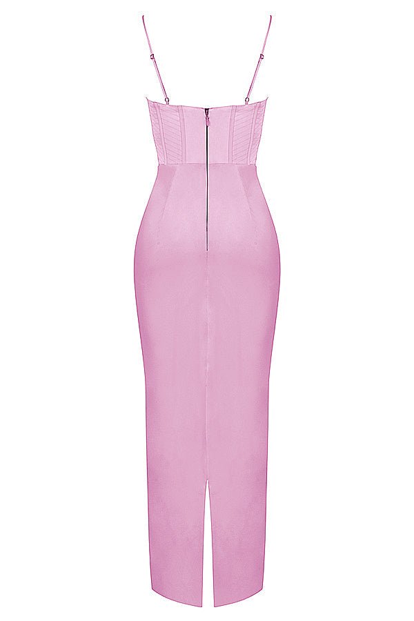 Vestido mini para mujer — ajustado con cierre trasero de lazo plisado