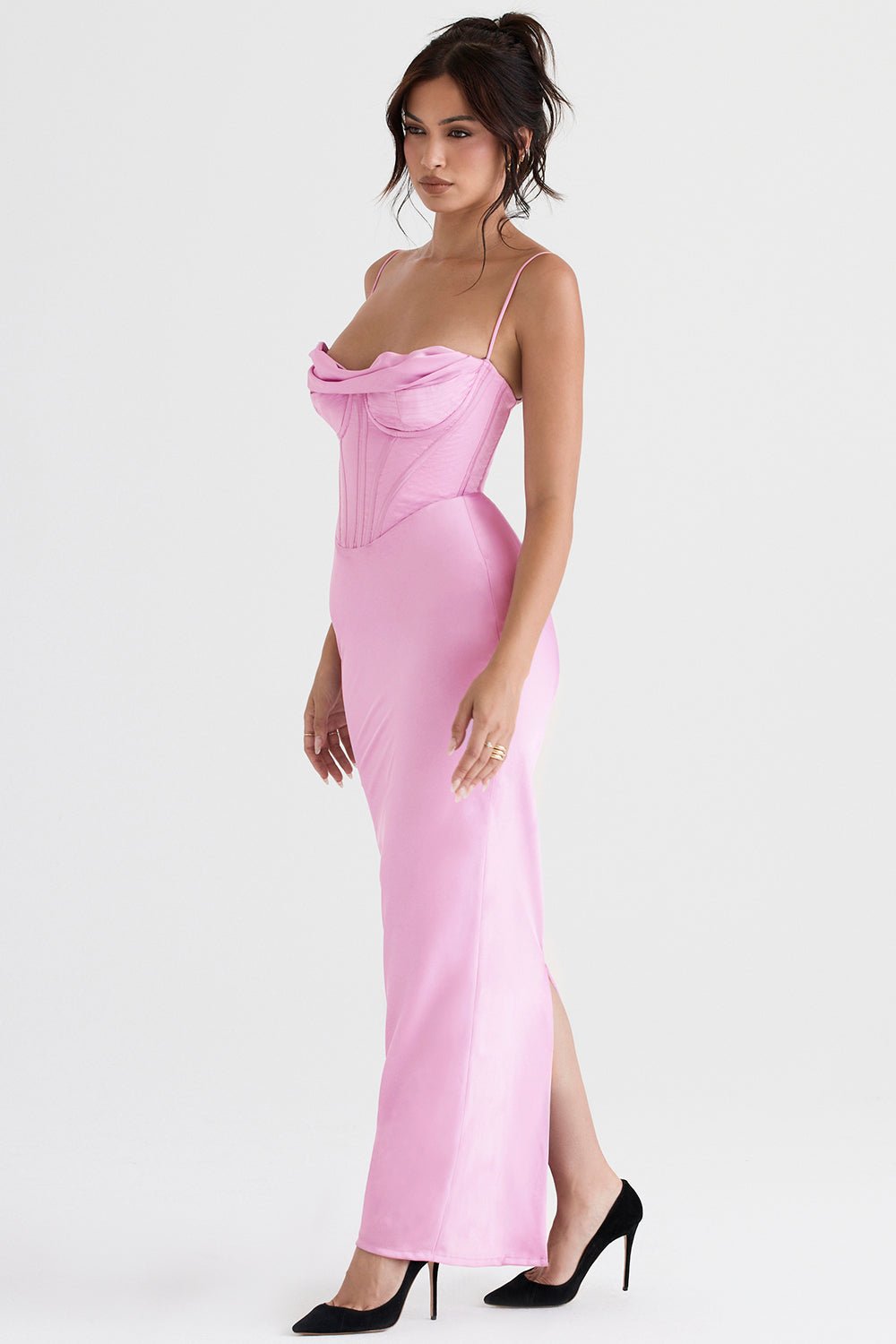 Vestido mini para mujer — ajustado con cierre trasero de lazo plisado