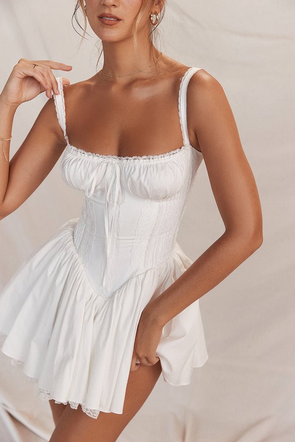Robe mini femme — structure corset sans manches