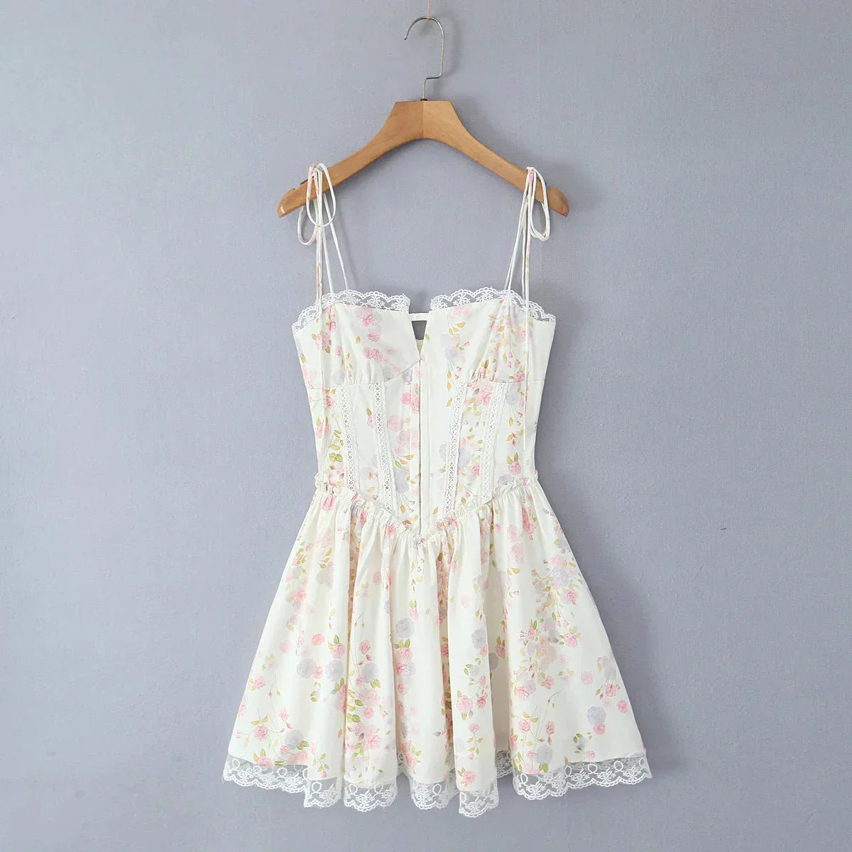 Robe mini femme — couture dentelle ceinture corset corsage