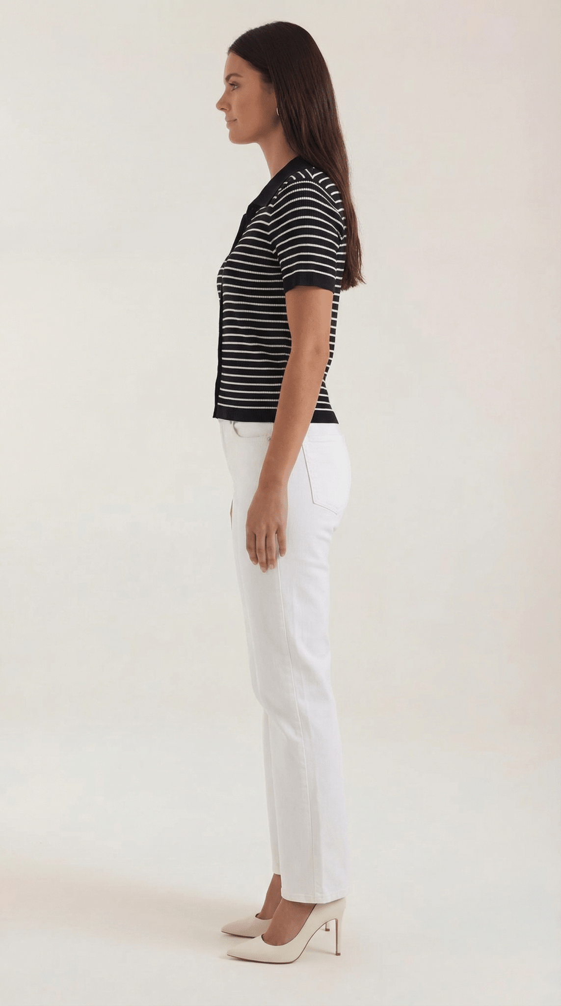 Damen-Poloshirt — Knopfleiste vorne mit Kragendesign  