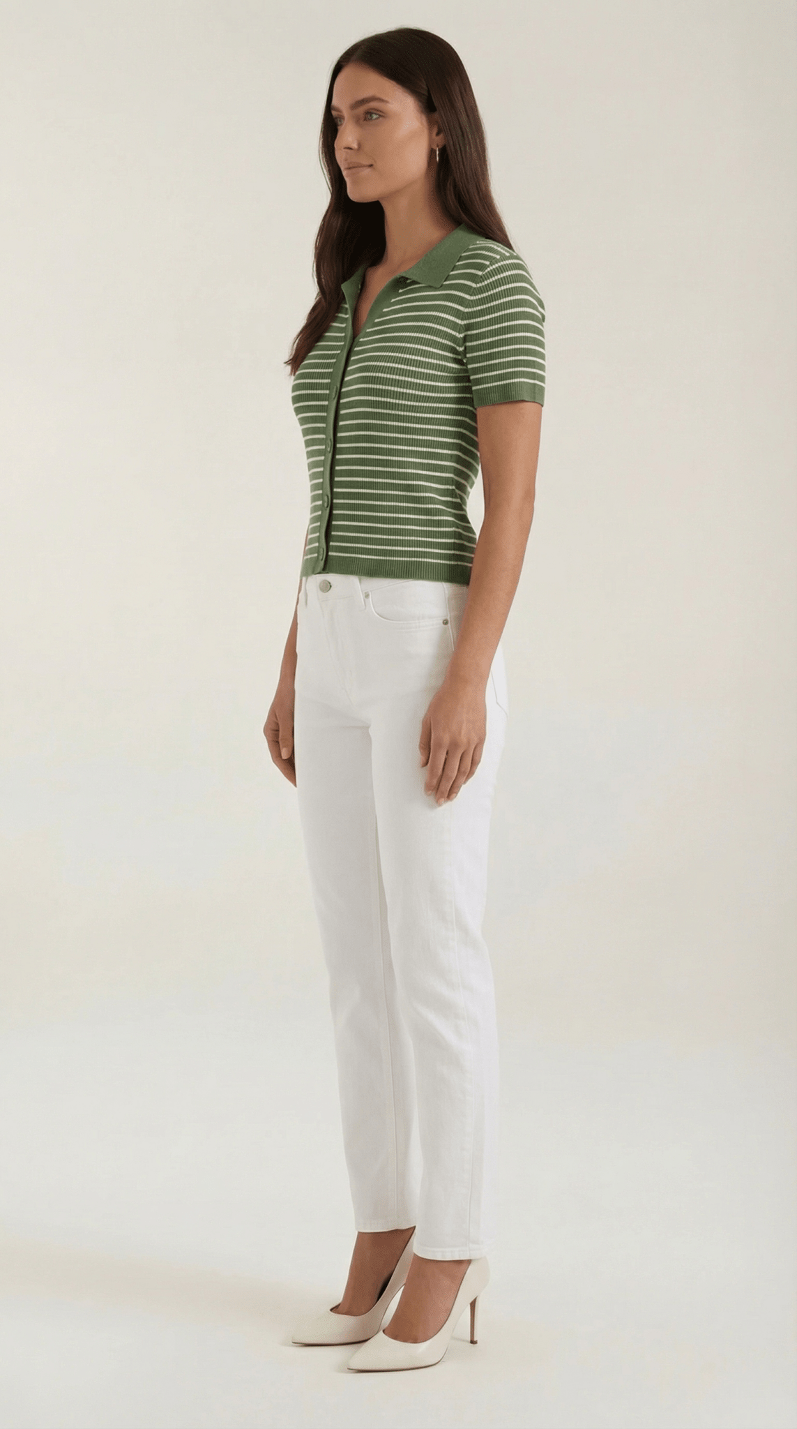 Damen-Poloshirt — Knopfleiste vorne mit Kragendesign  
