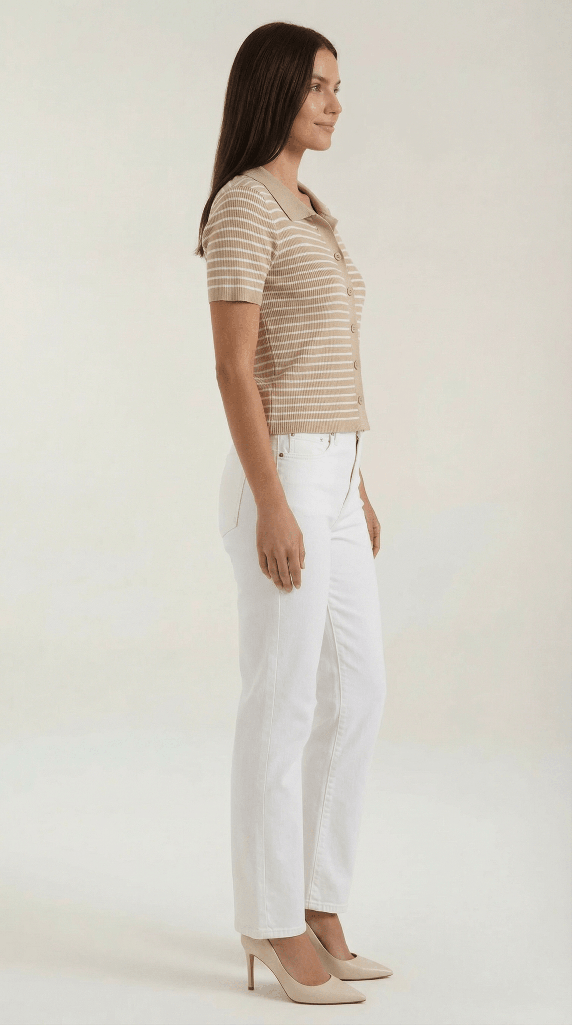 Damen-Poloshirt — Knopfleiste vorne mit Kragendesign  