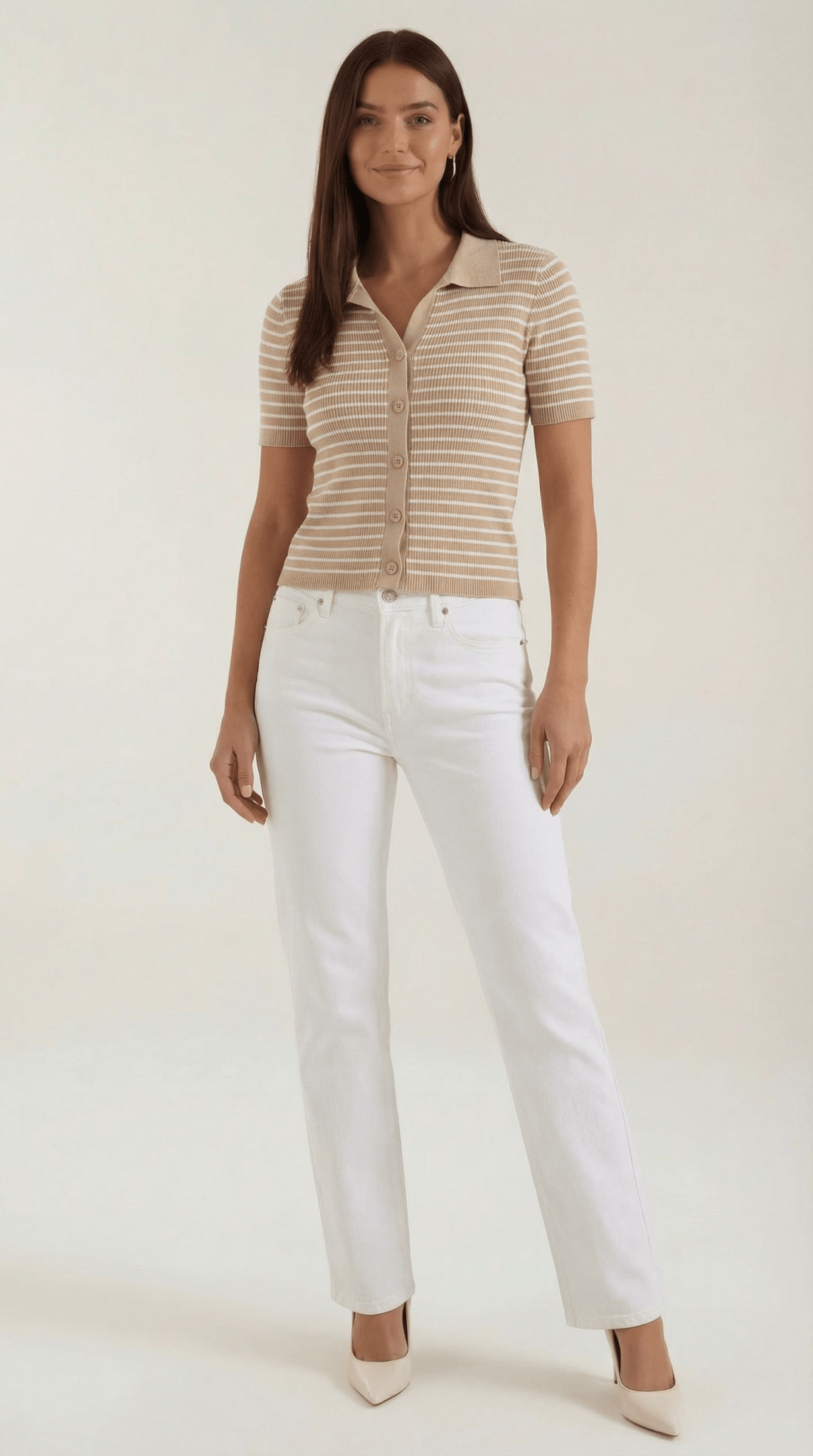 Damen-Poloshirt — Knopfleiste vorne mit Kragendesign  
