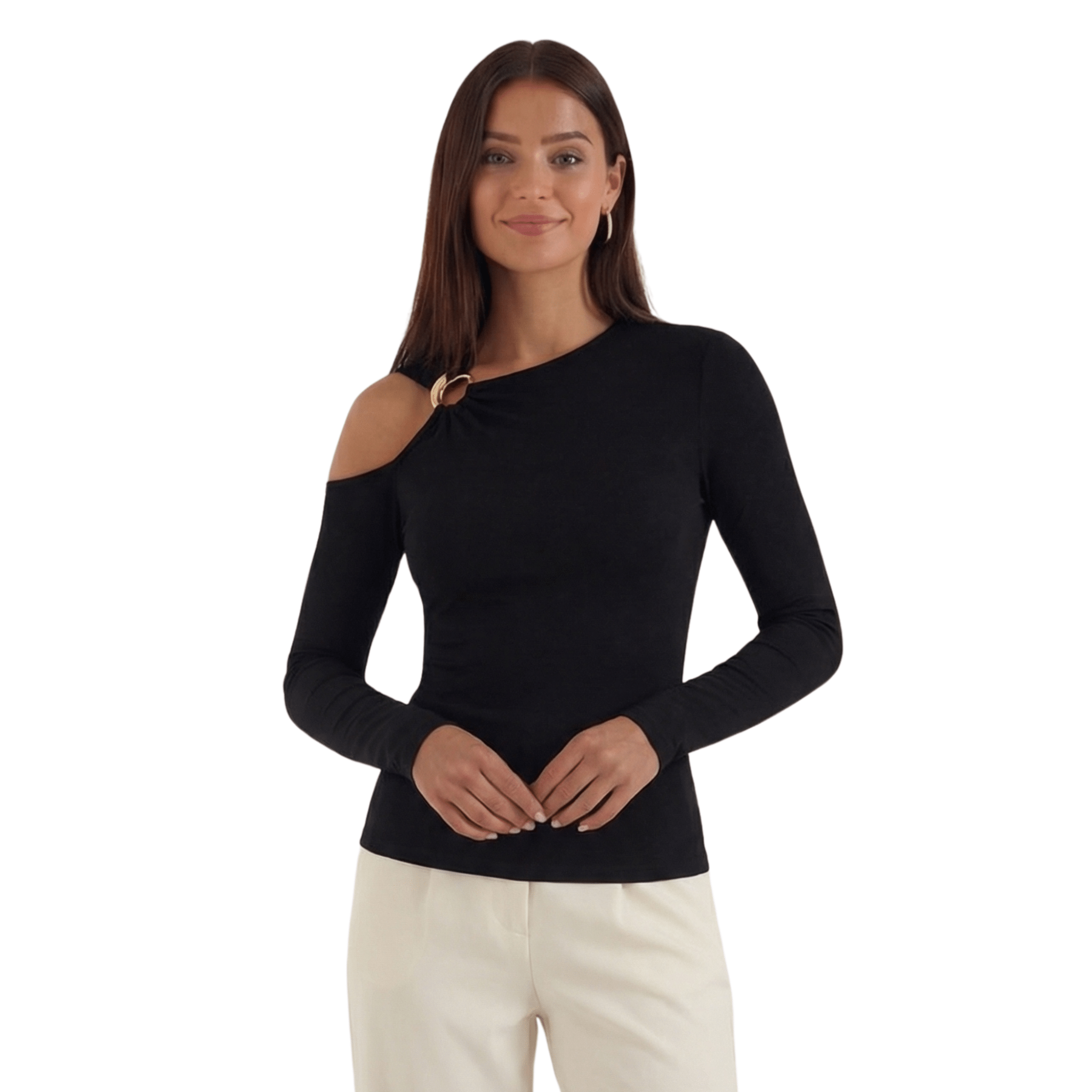 Top da donna — Senza maniche, monospalla con scollo asimmetrico