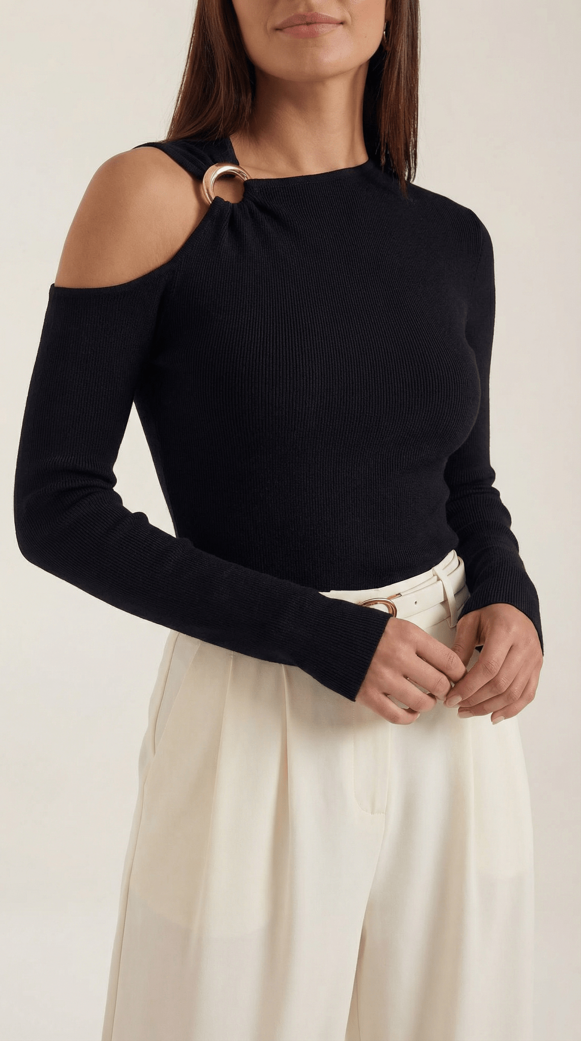 Top da donna — Senza maniche, monospalla con scollo asimmetrico