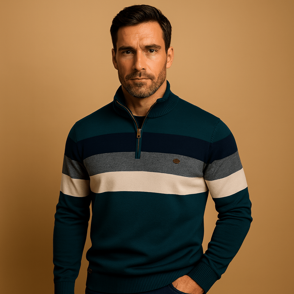 Pullover con zip uomo, vestibilità rilassata e casual